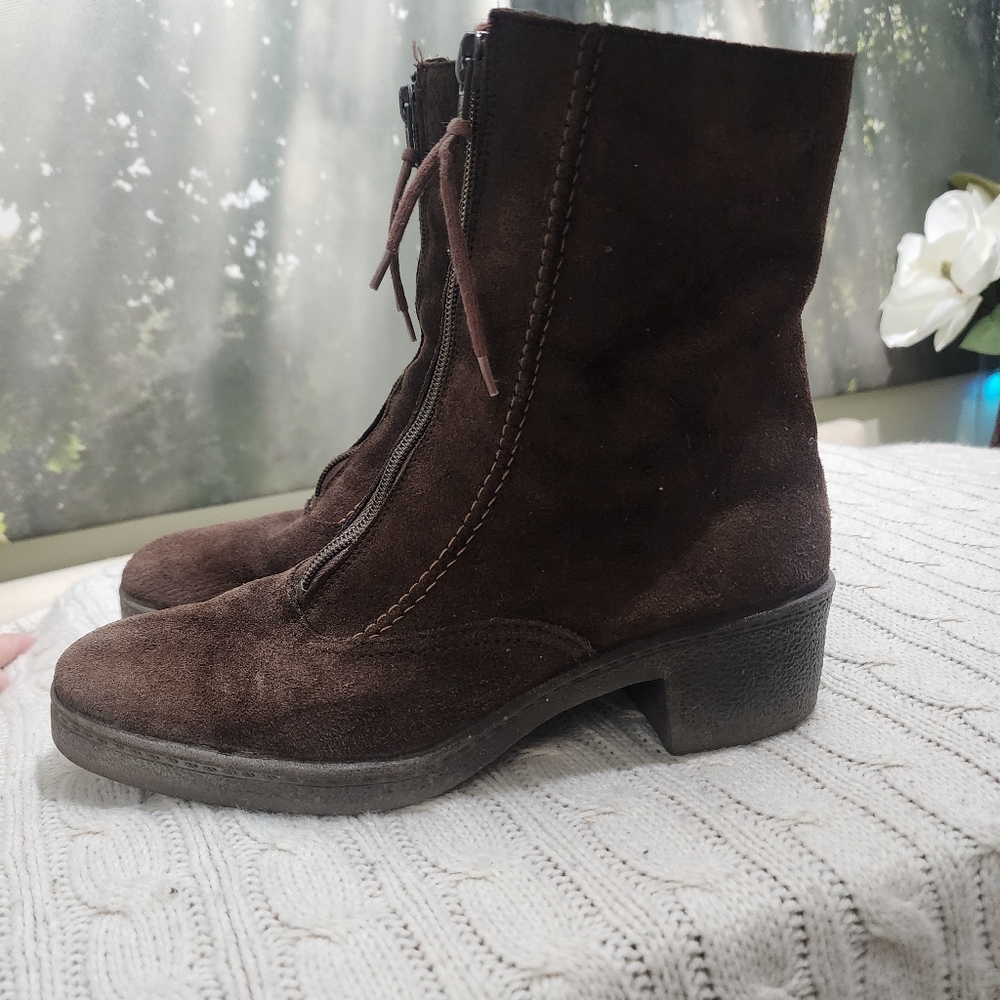 Brown Suede Ankle Boots